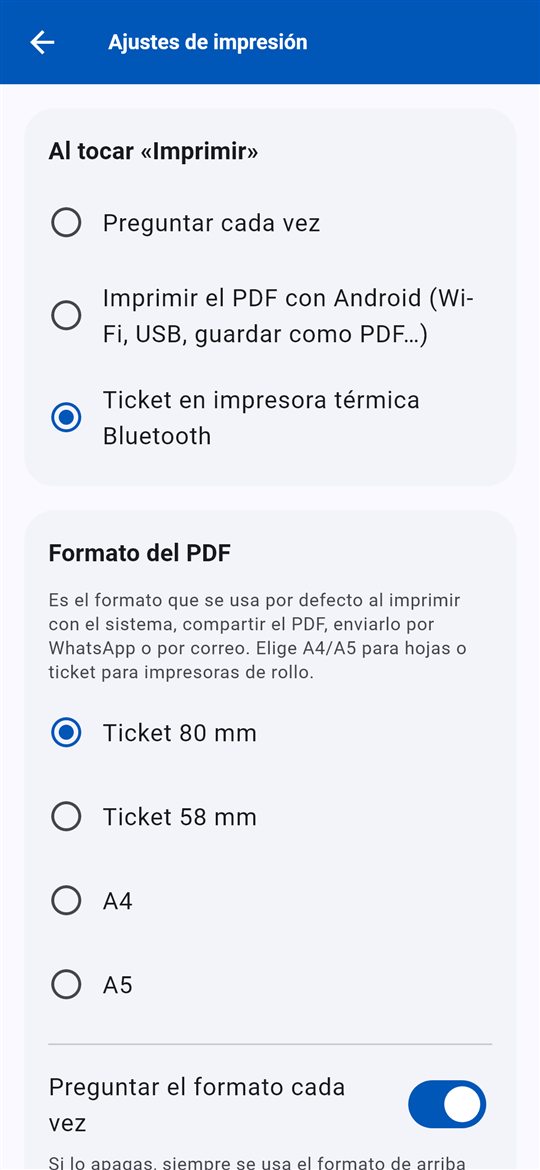 Imprime a tu medida: A4, A5, ticket de 80 mm y de 58 mm, con el logo de tu empresa.