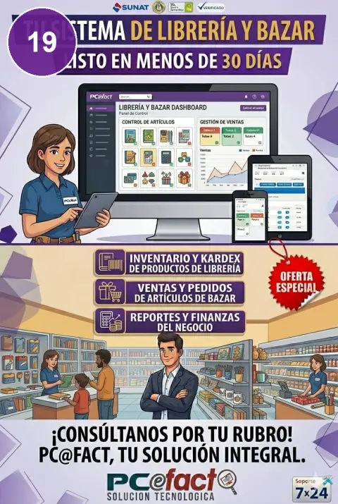 Sistema para Librería y Bazar — oferta PCEFACT PERU