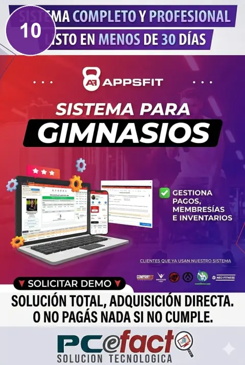 Sistema para Gimnasios — oferta PCEFACT PERU