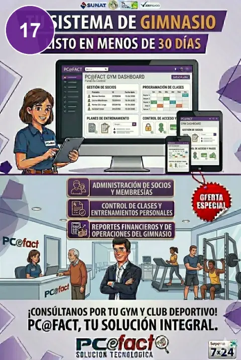 Sistema para Gimnasios — oferta PCEFACT PERU