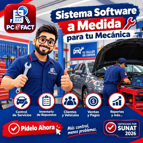 Sistema Software a Medida para tu Mecánica — oferta PCEFACT PERU