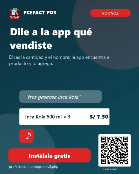 PCEFACT POS: dile a la app qué vendiste — oferta PCEFACT PERU
