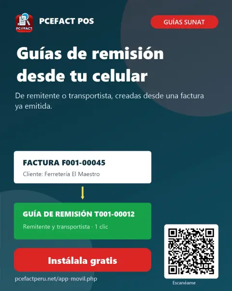 PCEFACT POS: guías de remisión desde tu celular — oferta PCEFACT PERU